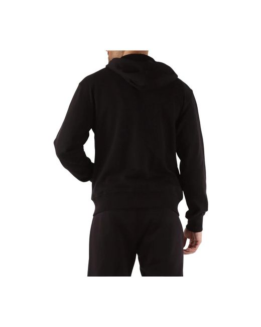 Versace Regular fit hoodie mit reißverschluss aus garngewaschener baumwolle in Black für Herren