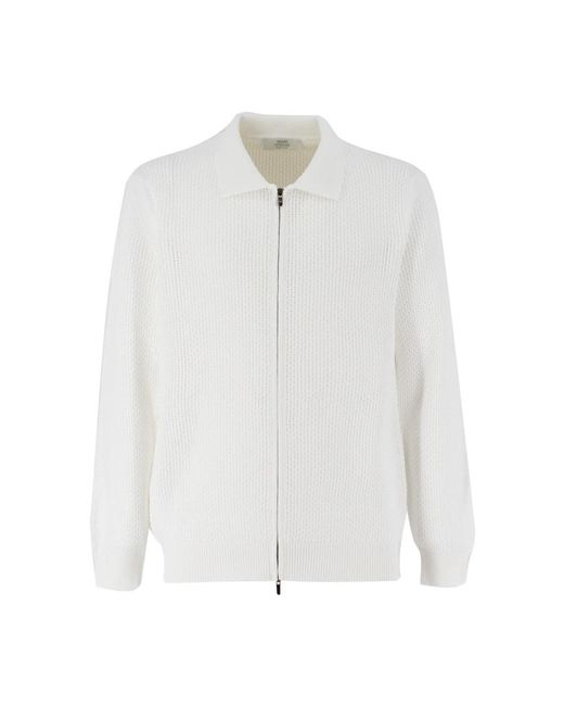 Mauro Ottaviani Moderne Strickjacke Mit Doppelreißverschluss in White für Herren