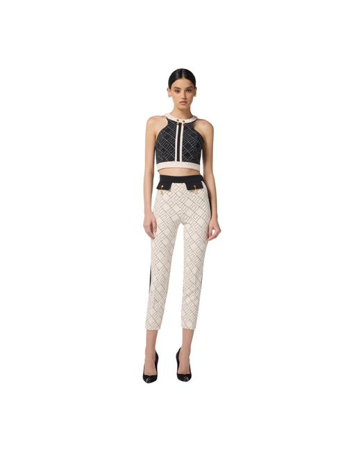 Cropped Trousers di Elisabetta Franchi in White