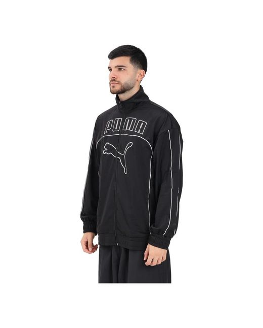 PUMA Jassen ,Zwart ,Polyester Zwarte Windjack Streetwear Collectie in het Black voor heren