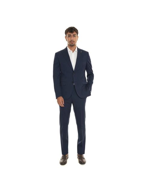 Single Breasted Suits Paoloni de hombre de color Blue