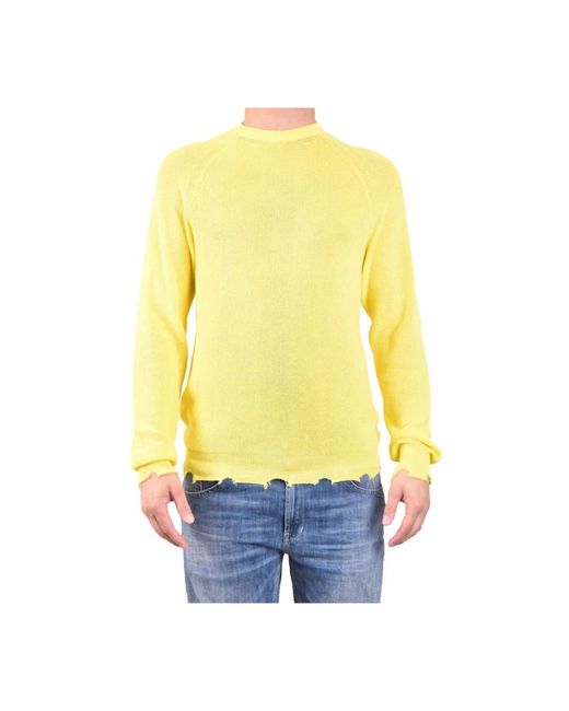 Round-Neck Knitwear Laneus pour homme en coloris Yellow