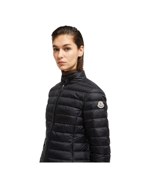 Moncler Jassen ,Zwart ,Leer Korte Donsjas Voor Mild Weer in het Black