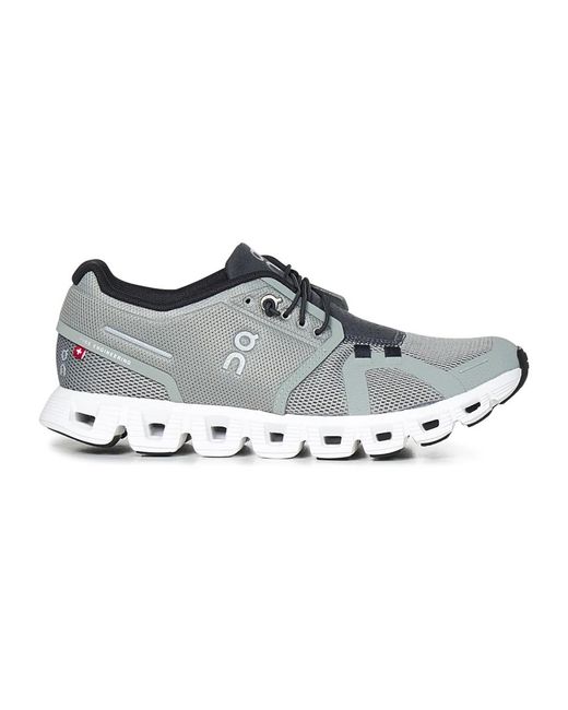 On Shoes Gray Graue sneakers mit schnellverschluss
