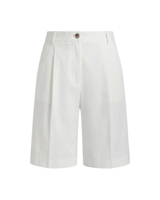 Pinko White Long Shorts