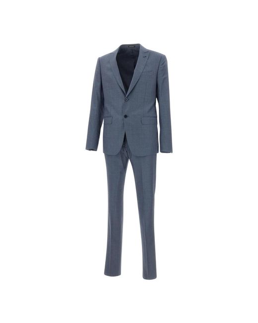 Emporio Armani Blue Single Breasted Suits for men