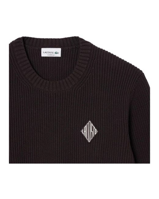 Lacoste Black Round-Neck Knitwear for men