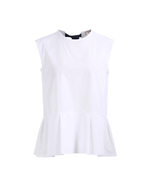 Max Mara White Sleeveless Tops