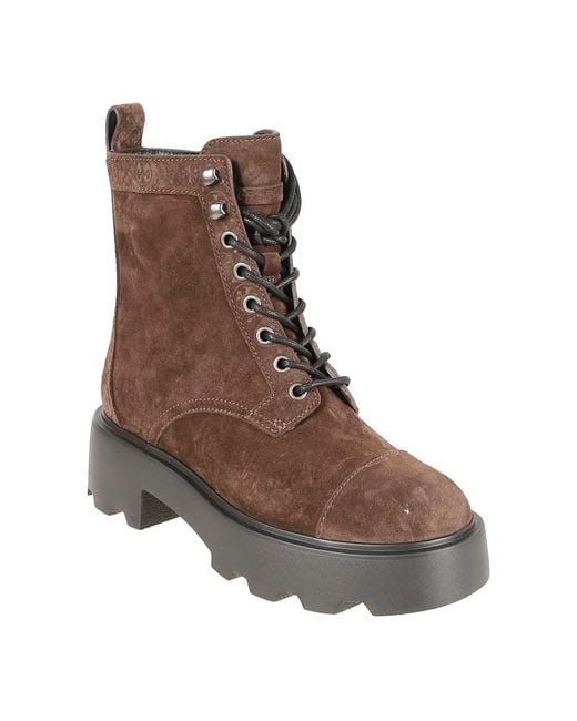 Tory Burch Brown Lace-Up Boots
