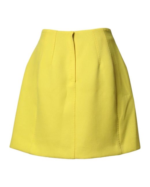 Dolce & Gabbana Yellow Short Skirts