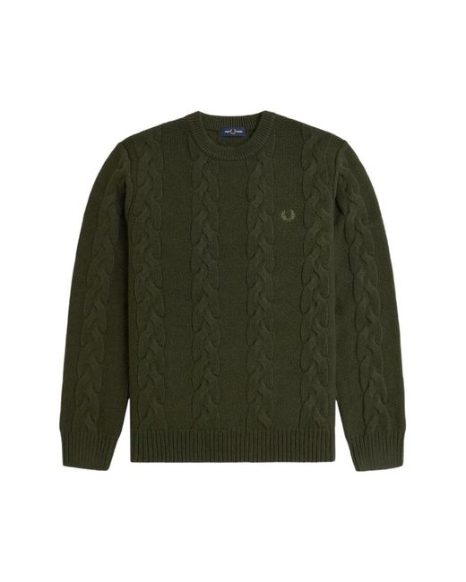 Fred Perry Green Round-Neck Knitwear for men