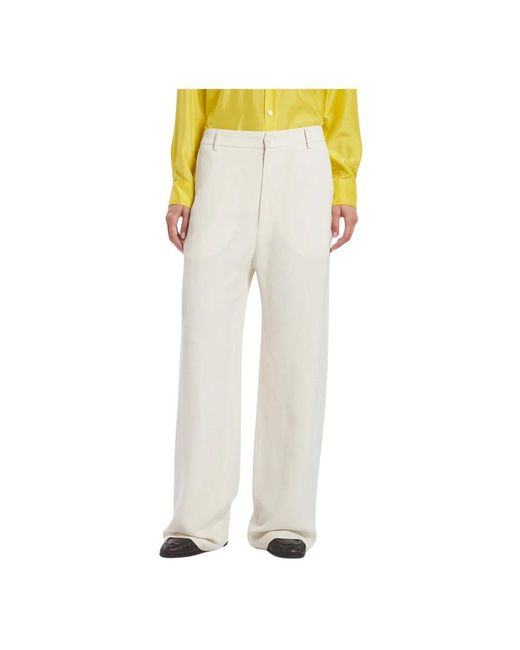 Barena White Wide Trousers