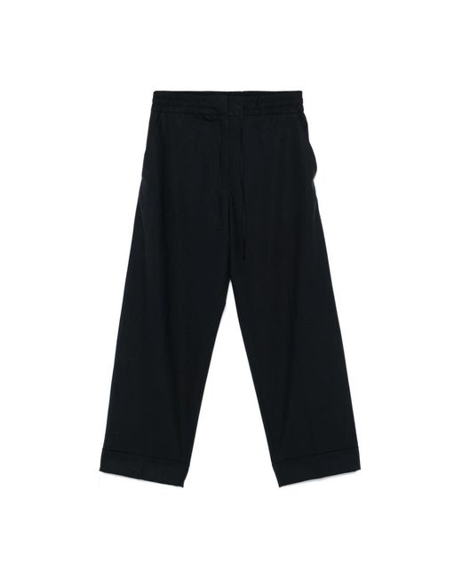 P.A.R.O.S.H. Broeken ,Blauw ,Blauwe Elastische Trekkoord Broek in het Black