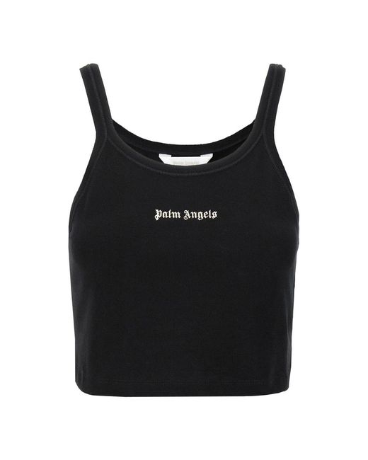 Palm Angels Black Sleeveless Tops