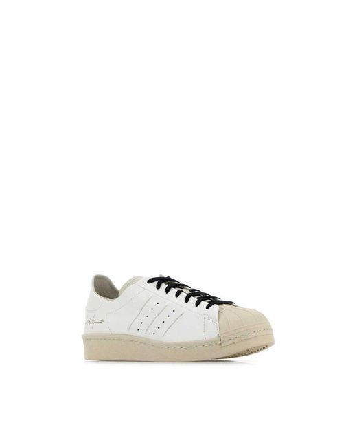 Y-3 Zweifarbige leder superstar sneakers in White für Herren