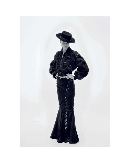 John Richmond Jassen ,Zwart ,Polyester Bomber Corto Con Maniche Arricciate in het Black