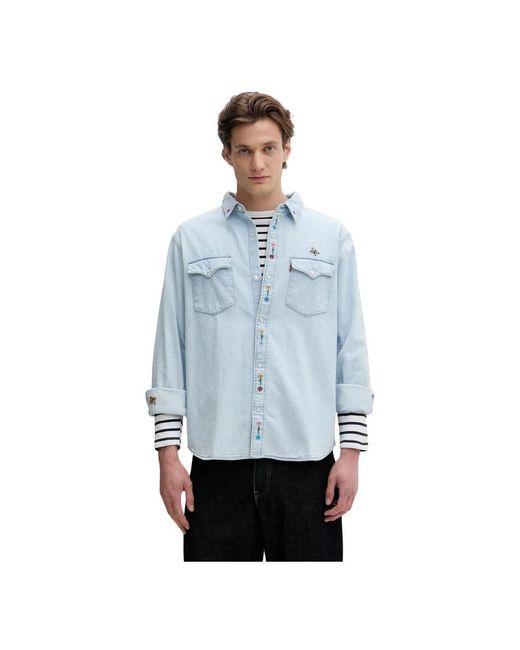 Levi's Denim Hemden in het Blue voor heren