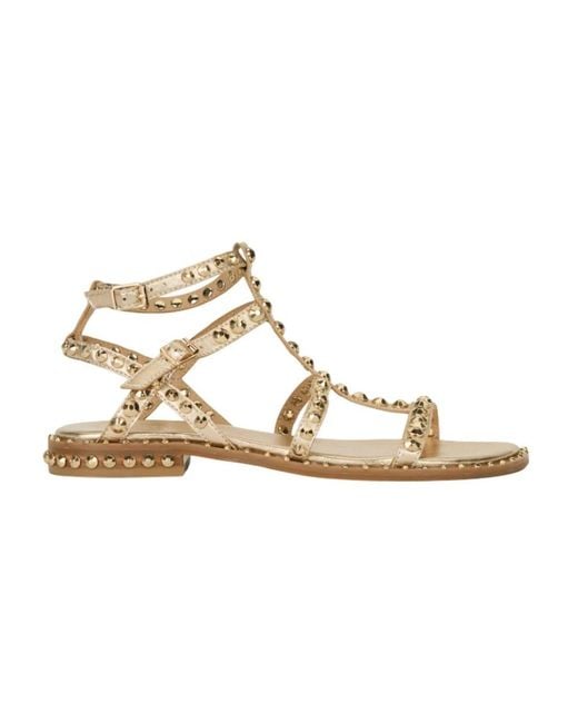 Flat Sandals Ash de color Metallic