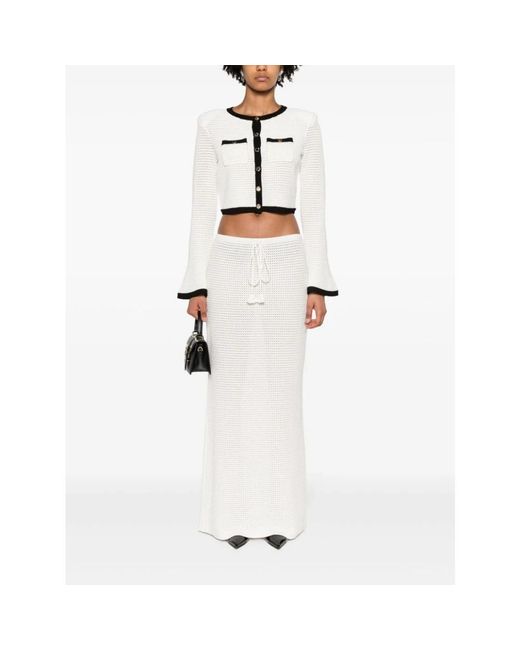 Self-Portrait Rokken ,Wit ,Pailletten Paillet Maxi Rok Ivoor Wit in het White