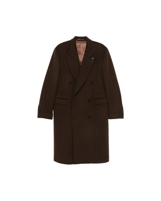 Lardini Brown Double-Breasted Coats for men