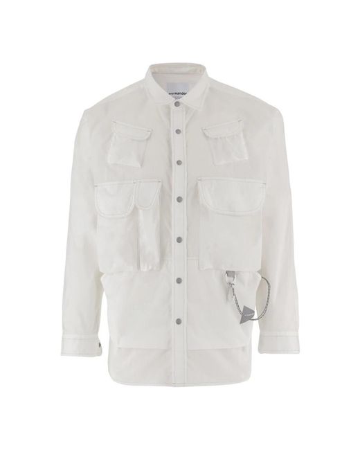 And Wander White Casual Shirts for men