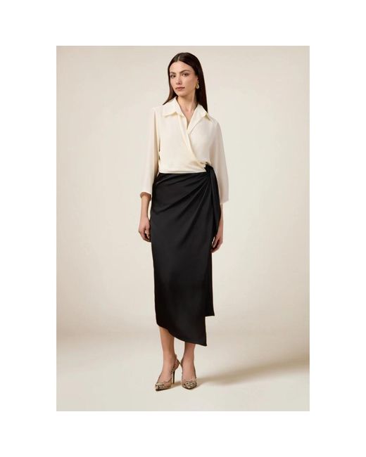 Midi Dresses Oltre en coloris Black