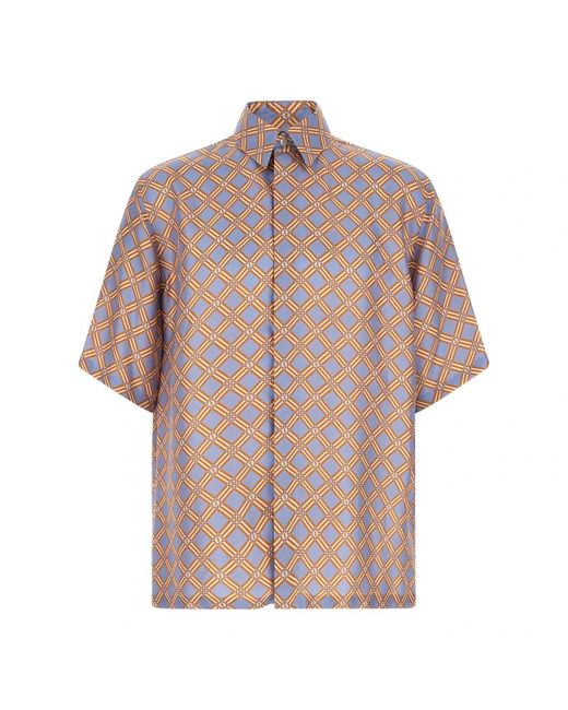 Fendi Net Shirt Over Silk in het Pink voor heren