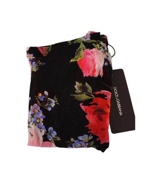 Dolce & Gabbana Red Leggings mit blumenmuster