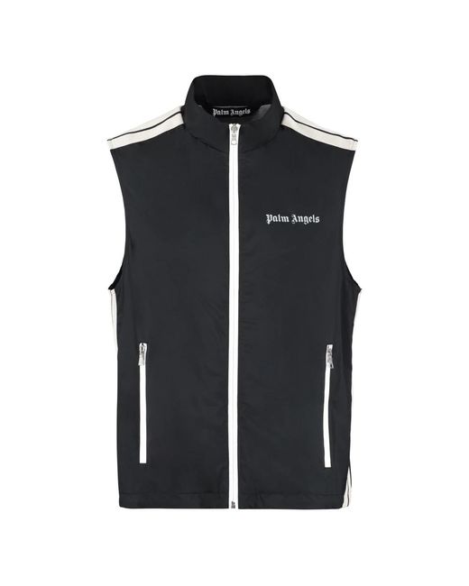 Palm Angels Jassen ,Zwart ,Polyester Technical Fabric Jacket in het Black voor heren