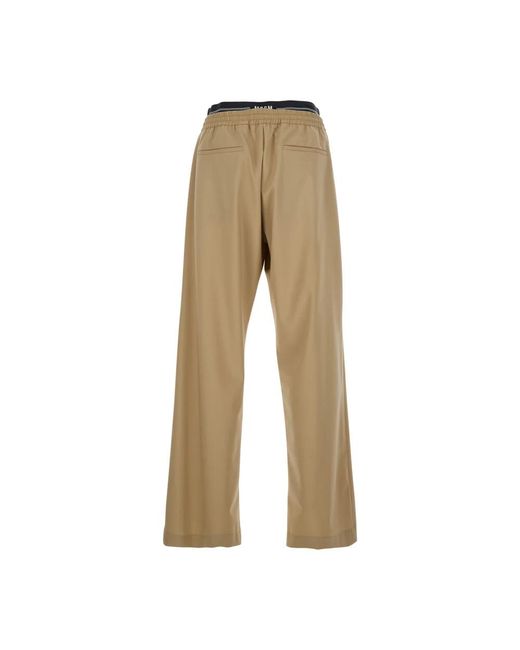 MSGM Wollstretch Hose Mit Elastischem Bund in Natural für Herren