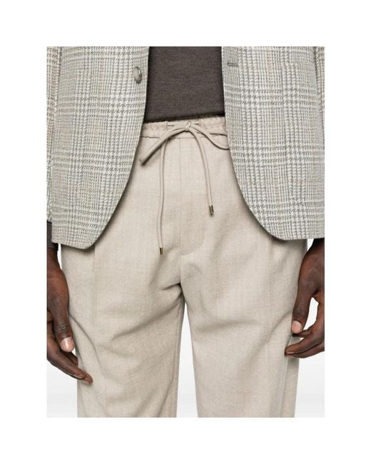 BRIGLIA Wollen Broek Met Koordzoom in het Natural voor heren