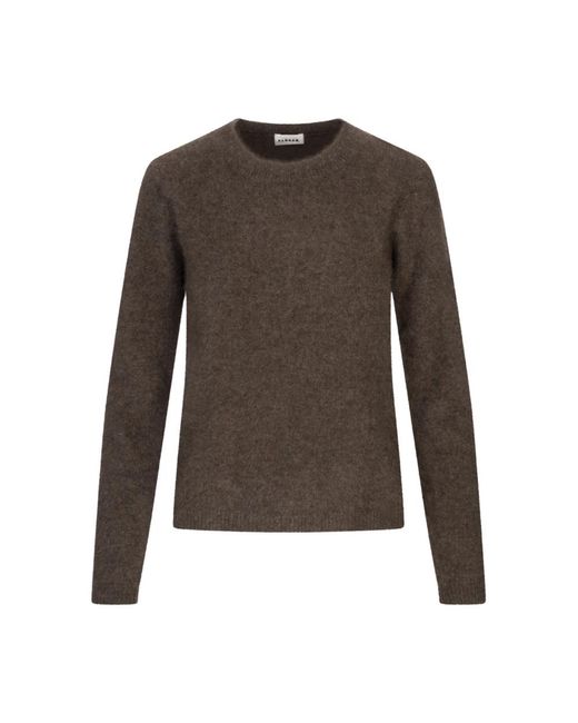 P.A.R.O.S.H. Brown Brauner Waschbärwoll-Rundhalsausschnitt-Pullover