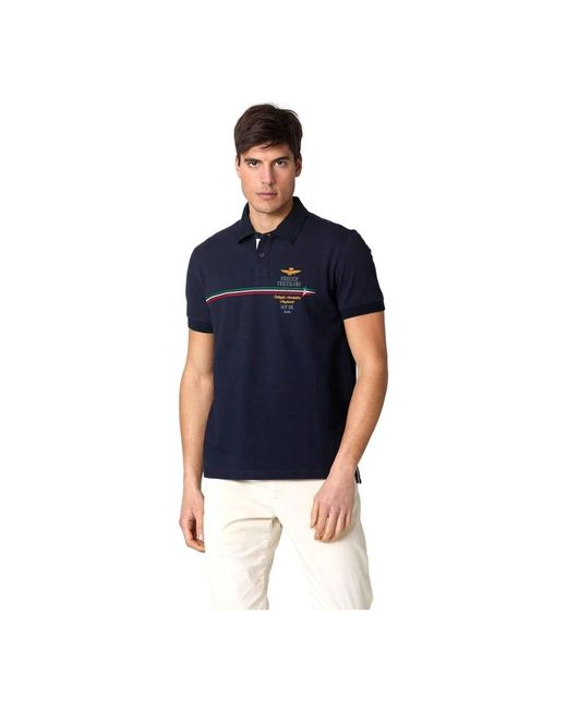 Aeronautica Militare Blue Polo Shirts for men