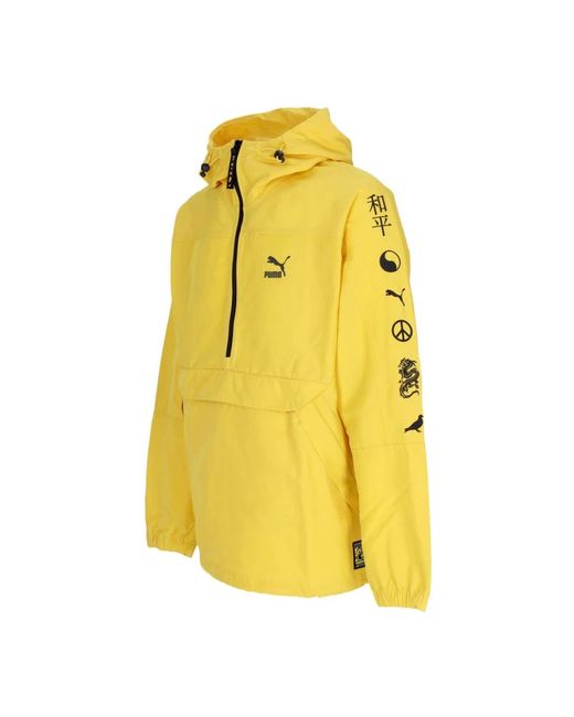 PUMA Yellow Pull-On Windbreaker Anorak Jacket X Staple for men