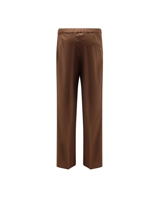 Hevò Brown Straight Trousers for men