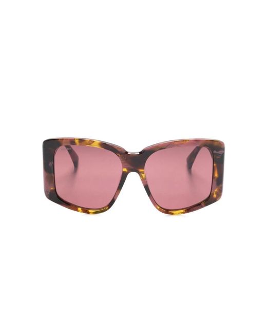Max Mara Pink Chic Oversized Tortoiseshell Sunglasses
