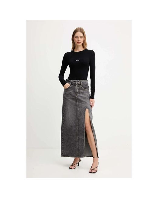 Miss Sixty Split Midi Rok in het Black