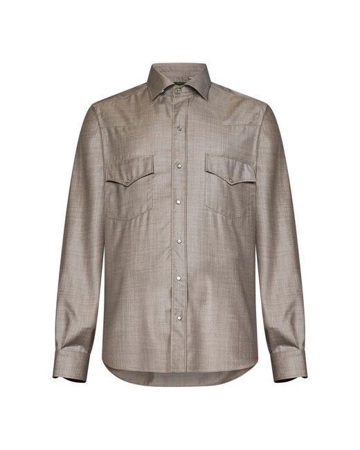 Franzese Collection Gray Casual Shirts for men