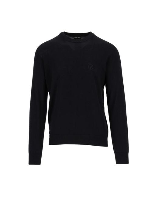 Giorgio Armani Blue Round-Neck Knitwear for men