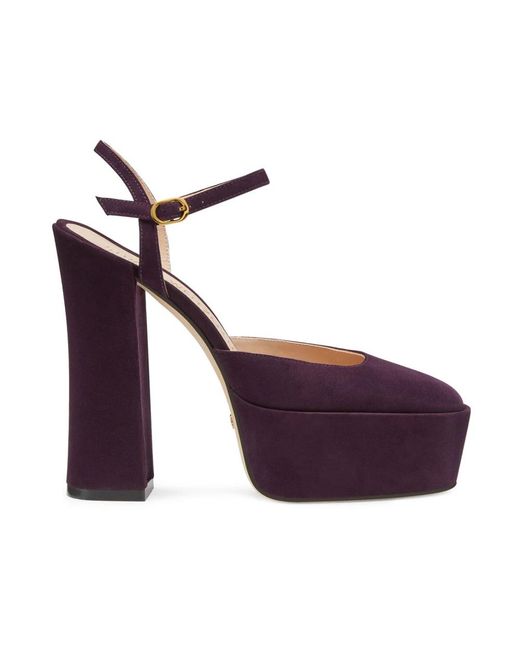 Stuart Weitzman Schoenen ,Bruin ,Suède Skyhigh 145 Platform Pumps in het Purple