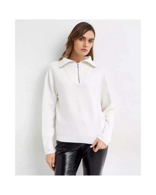 Courreges Truien & Vesten ,Wit ,Wol Witte Wollen Logo Sweater in het White
