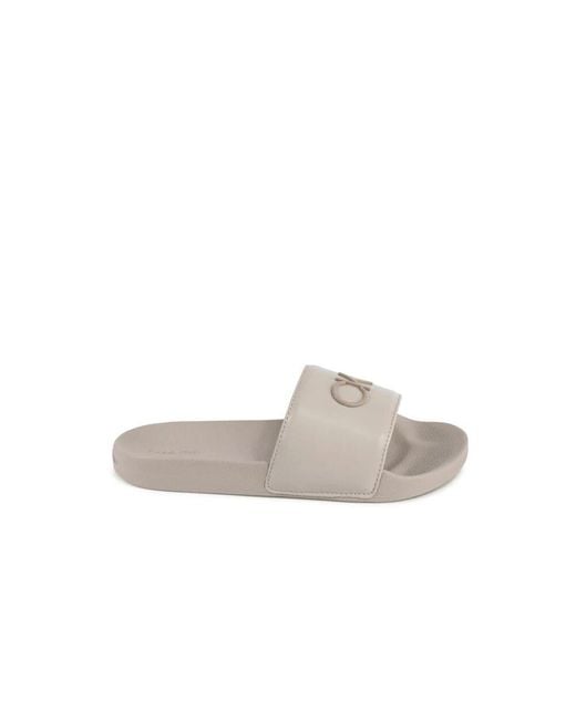 Calvin Klein Gray Sliders