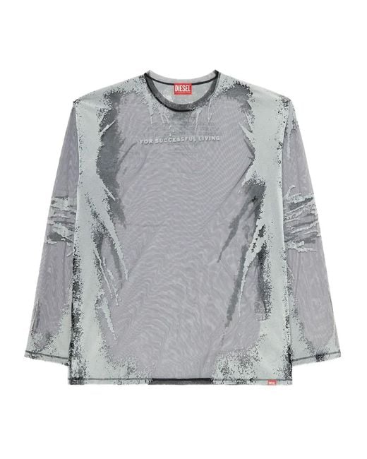 DIESEL Gray Long Sleeve Tops for men