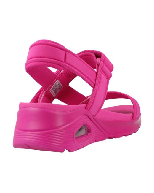 Skechers Pink Bequeme slip-on sandalen