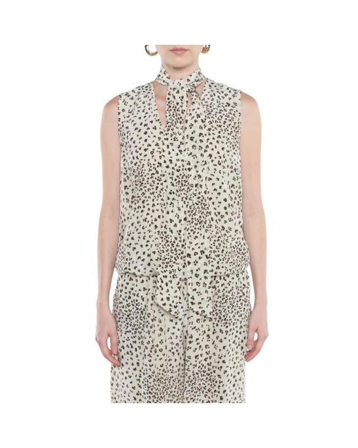 Kaos White Sleeveless Tops