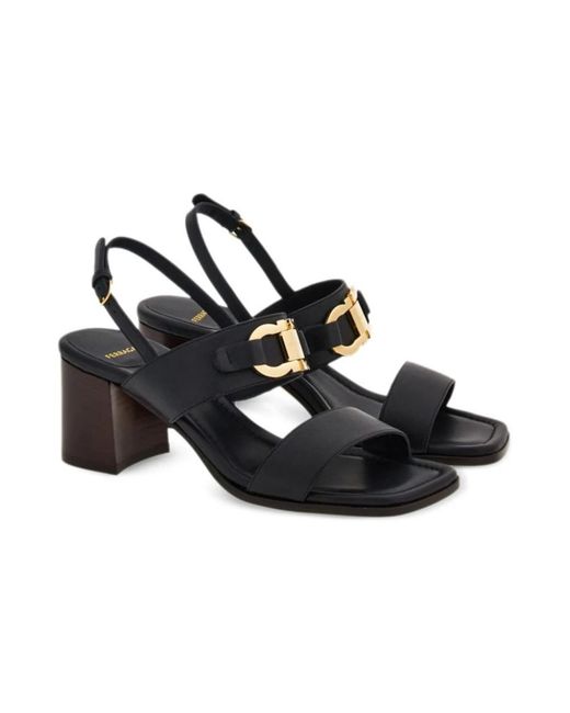Ferragamo Black High Heel Sandals