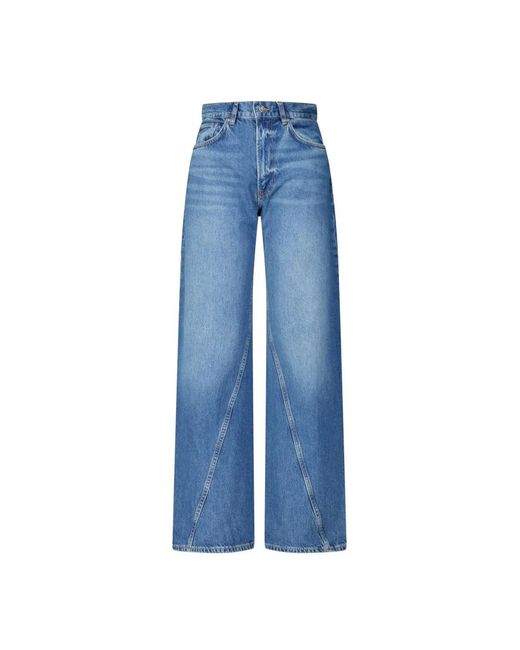 Anine Bing Wide-Leg Relaxed-Fit Jeans in het Blue