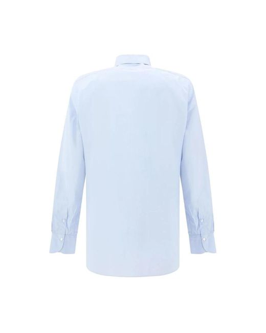 Finamore 1925 Blue Formal Shirts for men