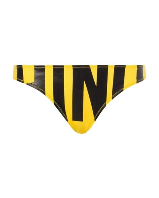 Moschino Badmode ,Geel ,Polyester Gele Bikini Broek Met Logo in het Yellow