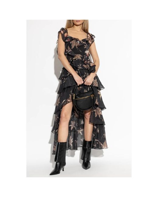 AllSaints Kleedjes ,Bruin ,Leer Sienna Jurk in het Black